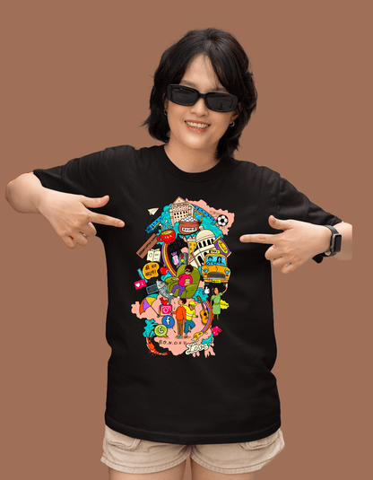 Doodle Kolkata Graphic T-shirt| Unisex| Regular fit - Bong Vibe