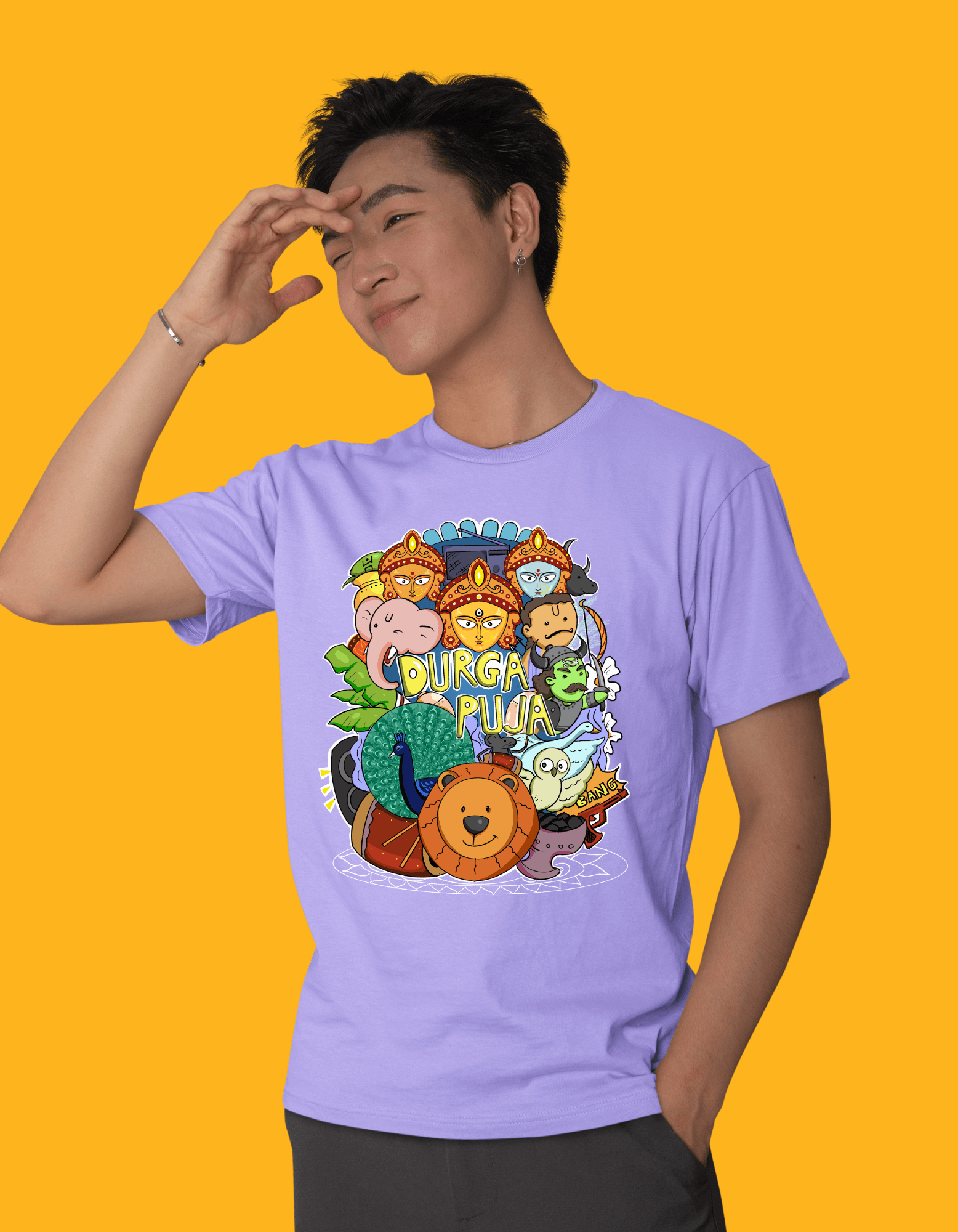 Doodle Durga Puja | Unisex T-shirt| Regular fit - Bong Vibe