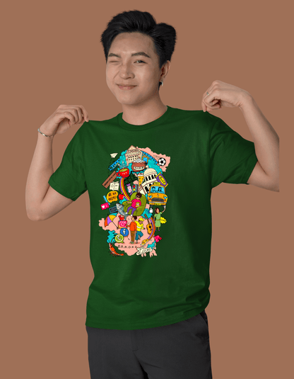 Doodle Kolkata Graphic T-shirt| Unisex| Regular fit - Bong Vibe