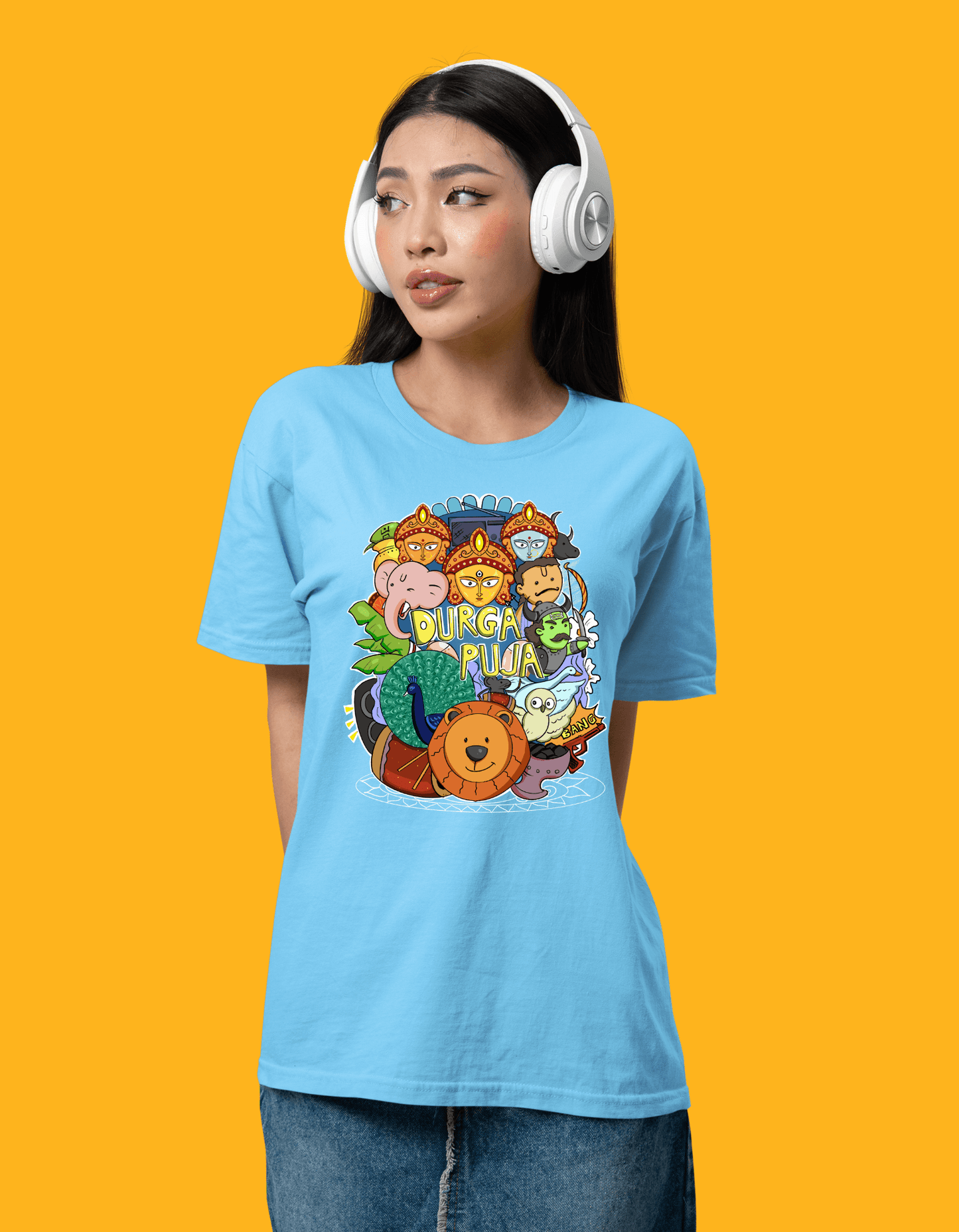 Doodle Durga Puja | Unisex T-shirt| Regular fit - Bong Vibe