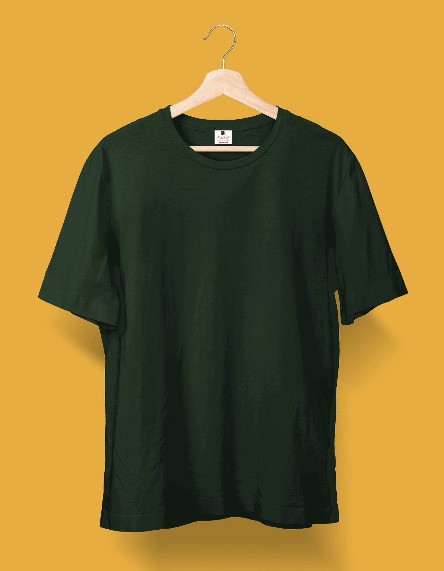 Bottel Green Solid |Round Neek| Regular fit T- shirt (Unisex) - Bong Vibe
