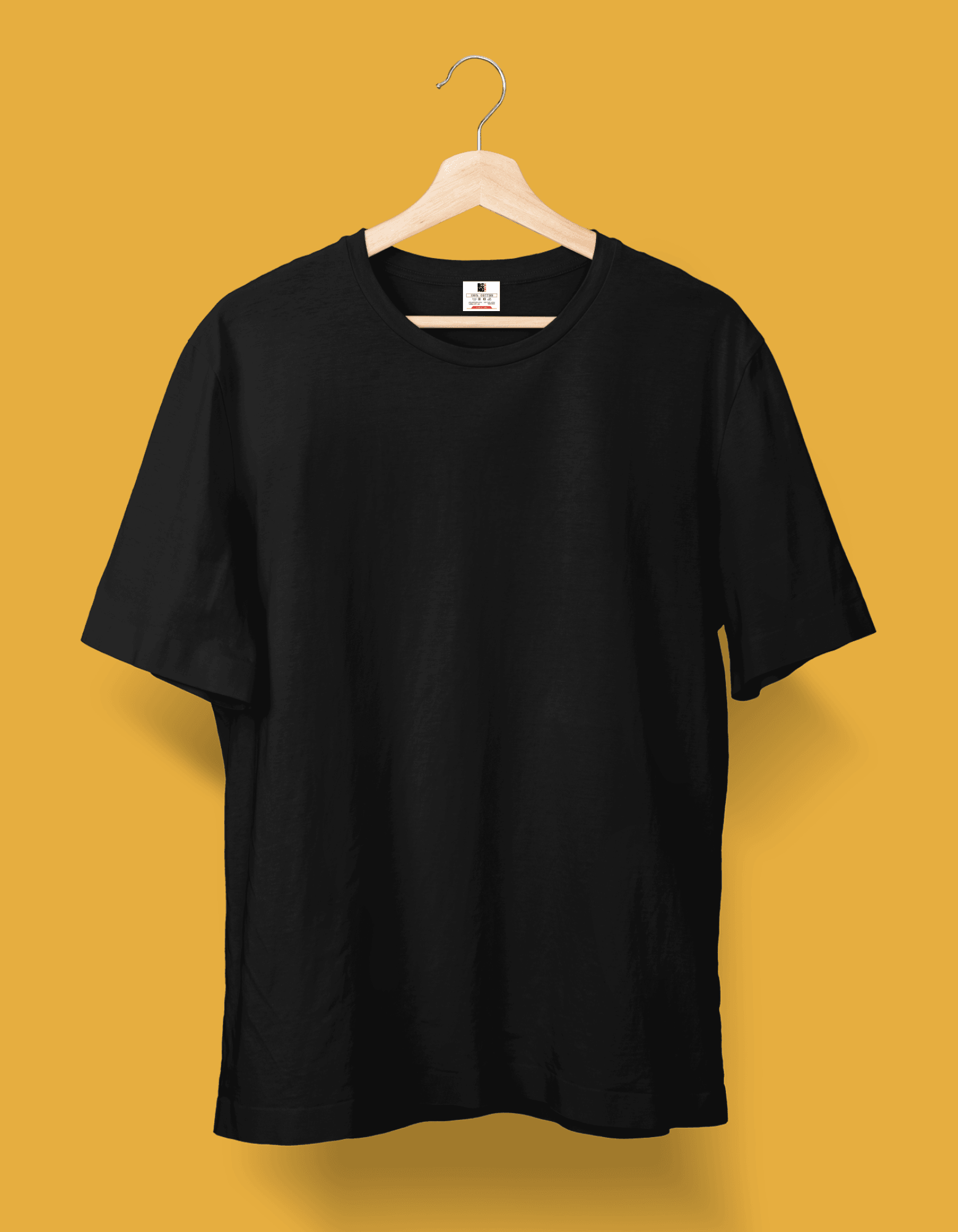 Black Solid Regular fit T- shirt - Bong Vibe