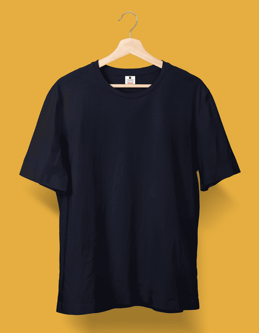 Navy Blue Solid |Unisex T-shirt| Regular fit| 100% Cotton - Bong Vibe
