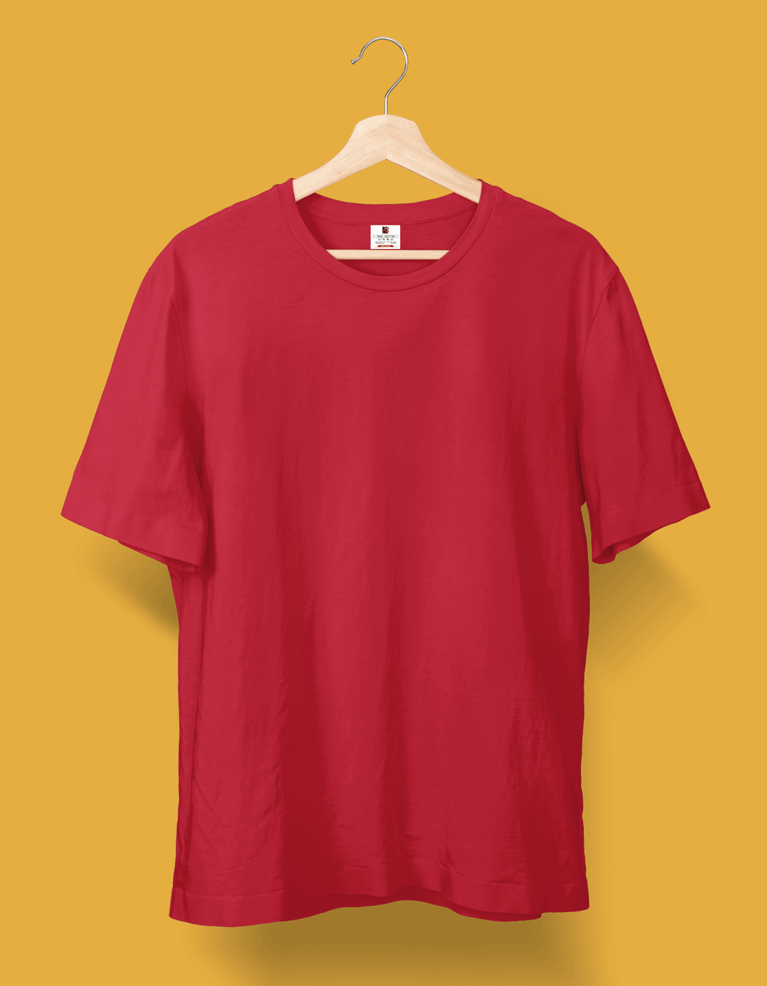Red Solid Round Neek |Unisex T-shirt| Regular fit - Bong Vibe