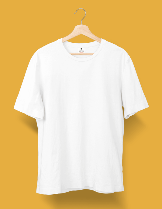 White Round Neek T- shirt |Unisex|Regular fit - Bong Vibe