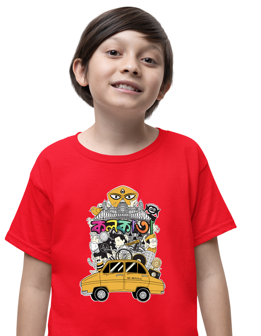 Doodle Kolkata Kids T-Shirt | Bengali T-Shirt | Cotton T-Shirt