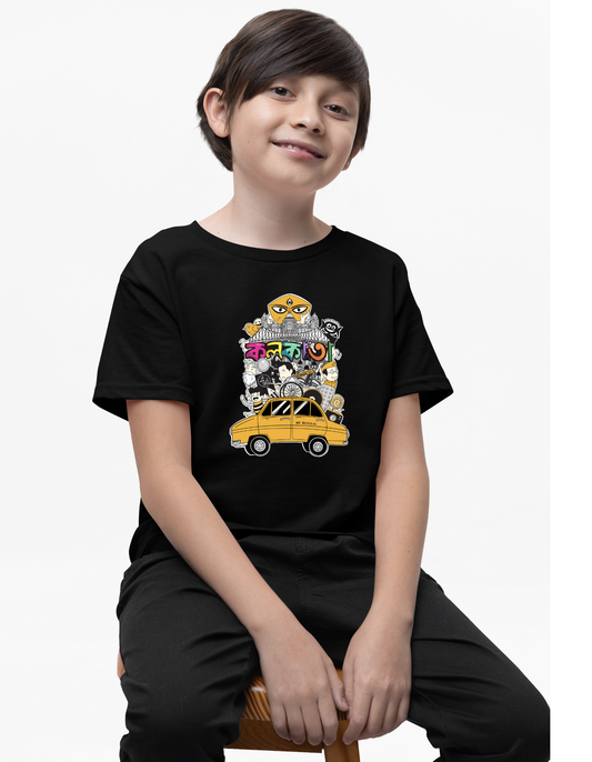 Doodle Kolkata Kids T-Shirt | Bengali T-Shirt | Cotton T-Shirt